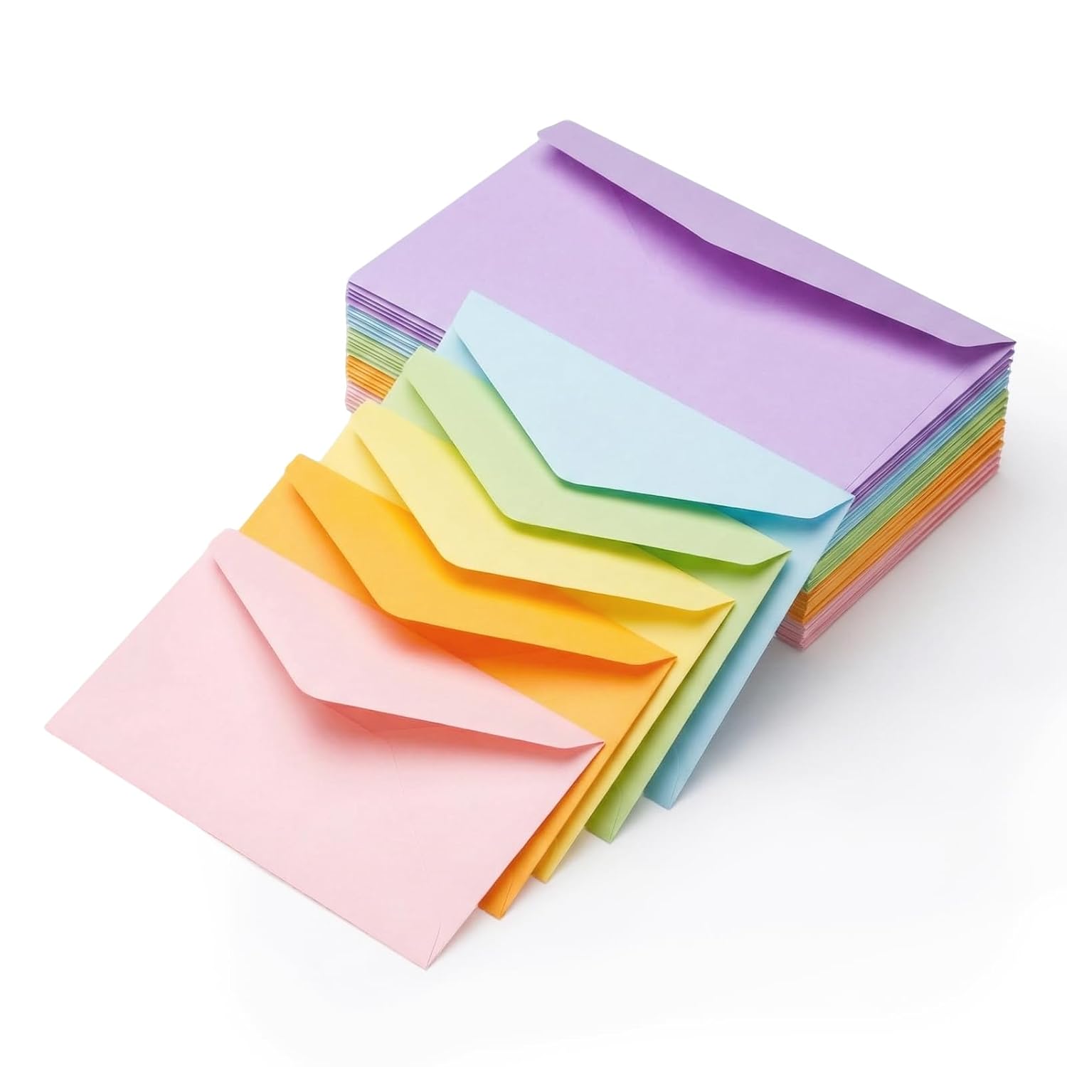 40 Colourful Mix Envelopes 16 x 11 cm - 130 g/m² Without Window for Greeting Cards, Invitations, Birthday Cards - Package for Crafts