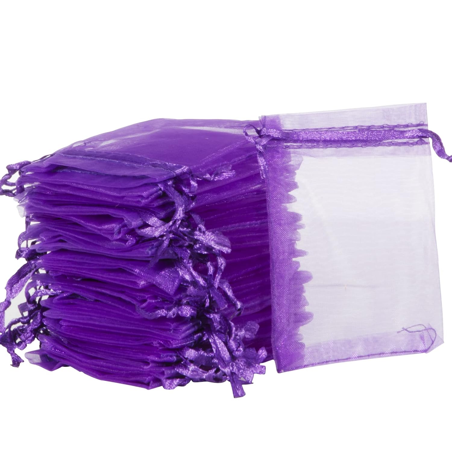 Carehabi - Woreczki z organzy, woreczek prezentowy, organza, woreczek na biżuterię, woreczki ślubne, woreczki lawendowe (7 x 9 cm, fioletowe)