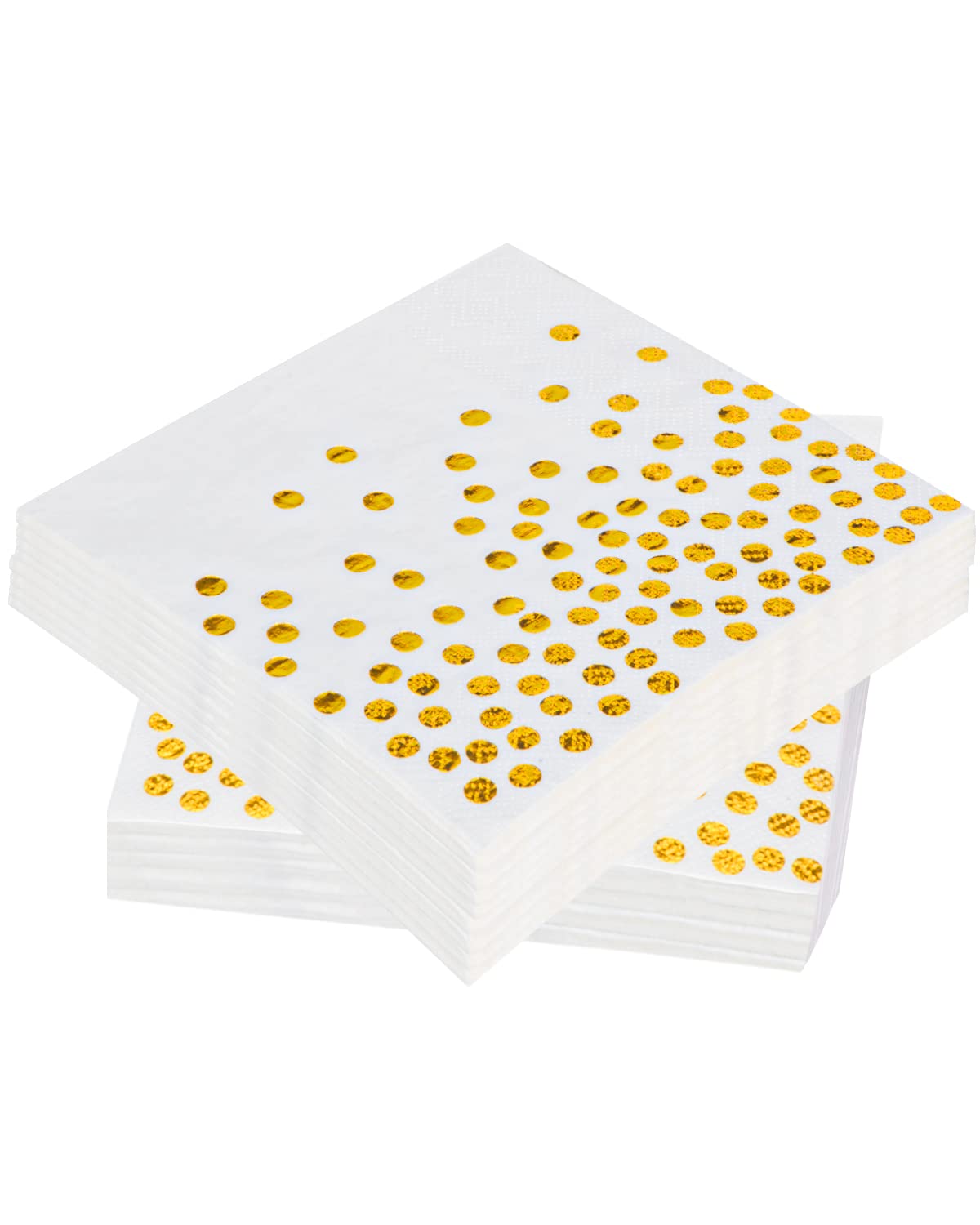 60 sztuk serwetek w złotym kolorze, 3-warstwowe, złote Foiled serwetki papierowe, serwetki białe, na imprezę, urodziny, wesele i święta (33 x 33 cm)
