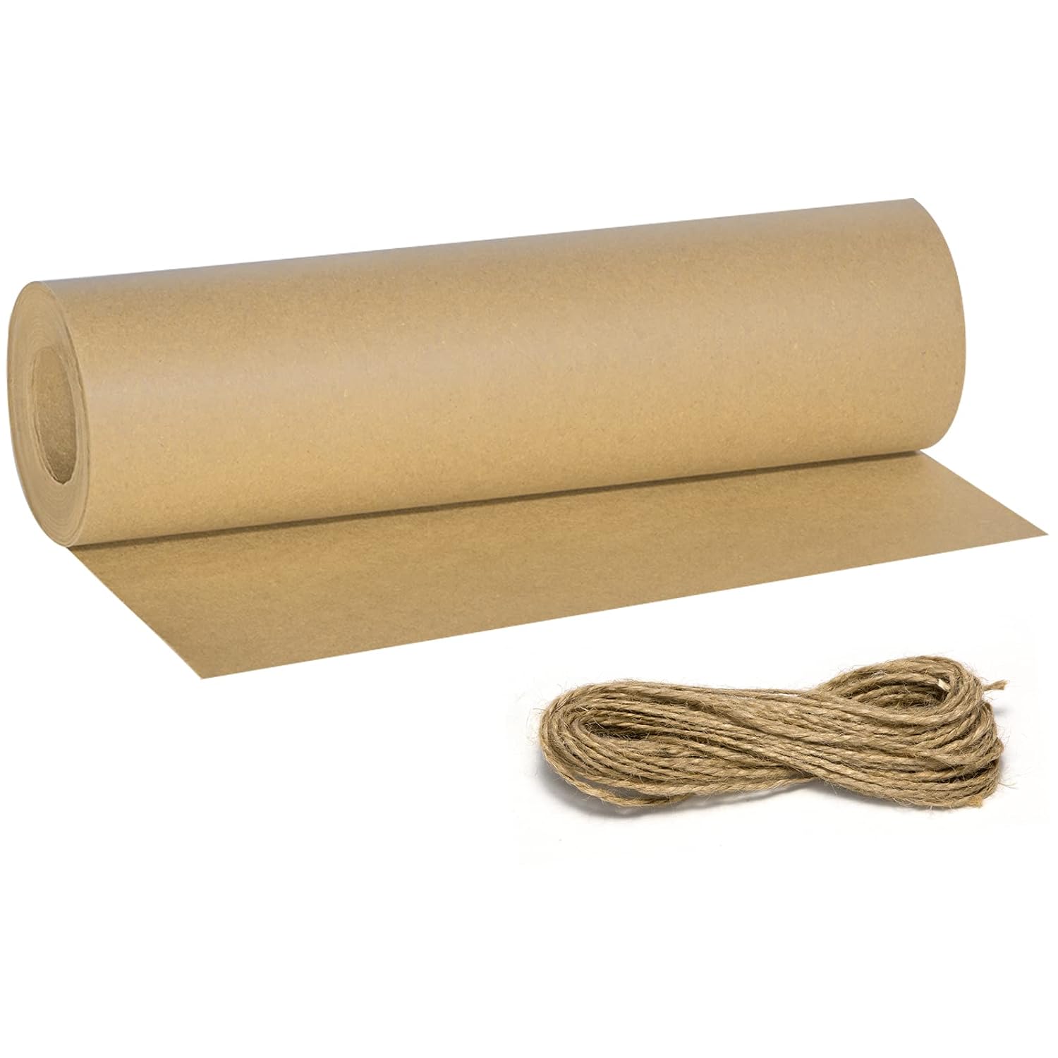 Inpakpapier, natuurlijk gerecycled papier met 20 m koord, voor geschenkverpakkingen, knutselwerk, doe-het-zelf productie, decoratie, enz.