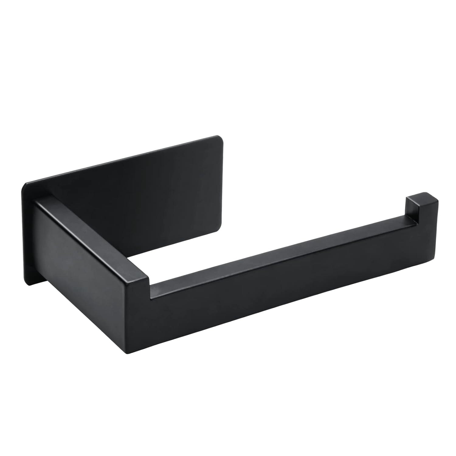 BillyBath Portarotolo carta igienica senza foratura, autoadesivo, in acciaio inox, per bagno, cucina (nero)