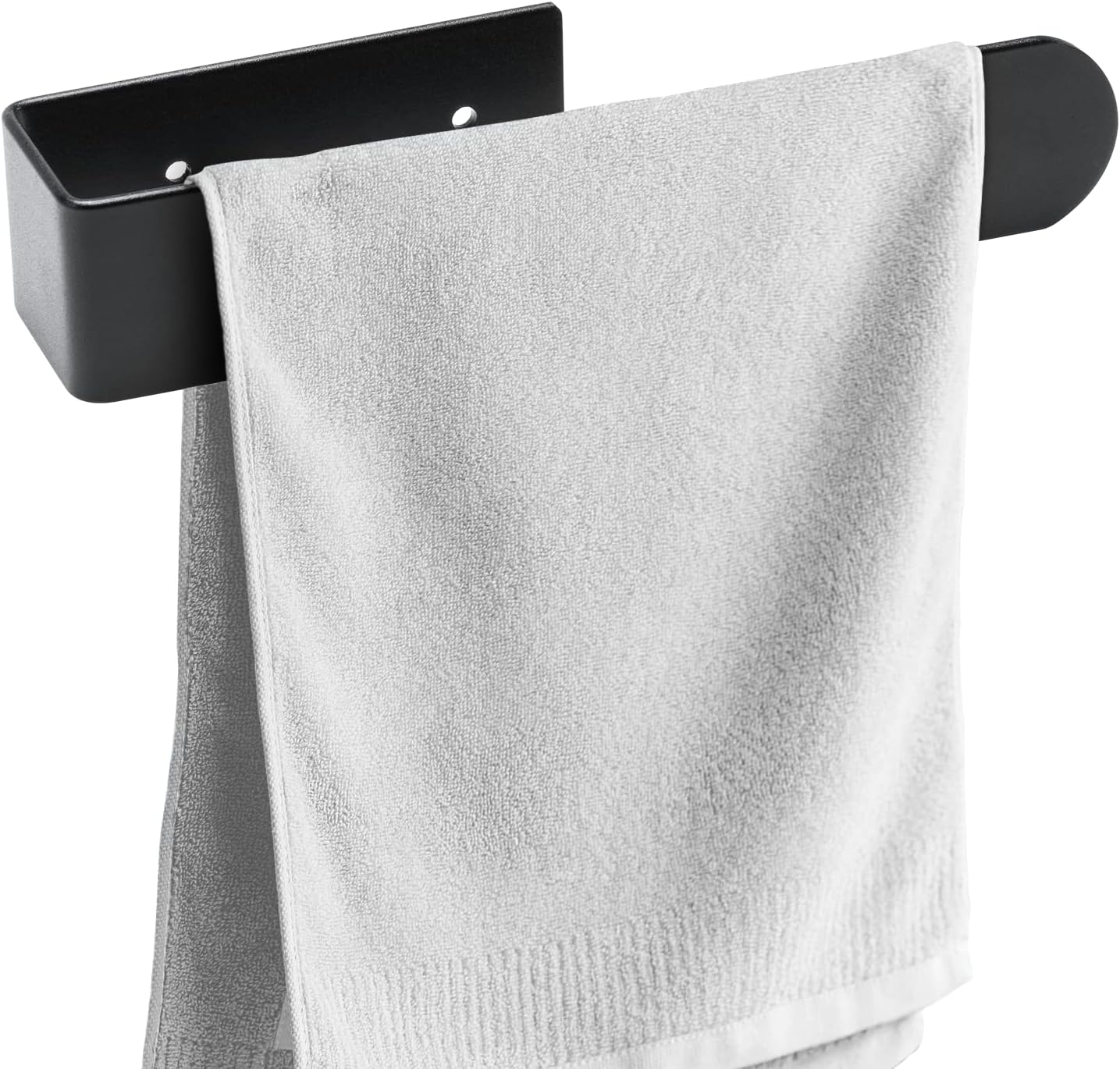 BillyBath Portasciugamani Bagno Nero senza foratura, strofinacci, porta asciugamani ospiti, porta asciugamani da bagno, supporto autoadesivo per cucina e bagno (20 cm)