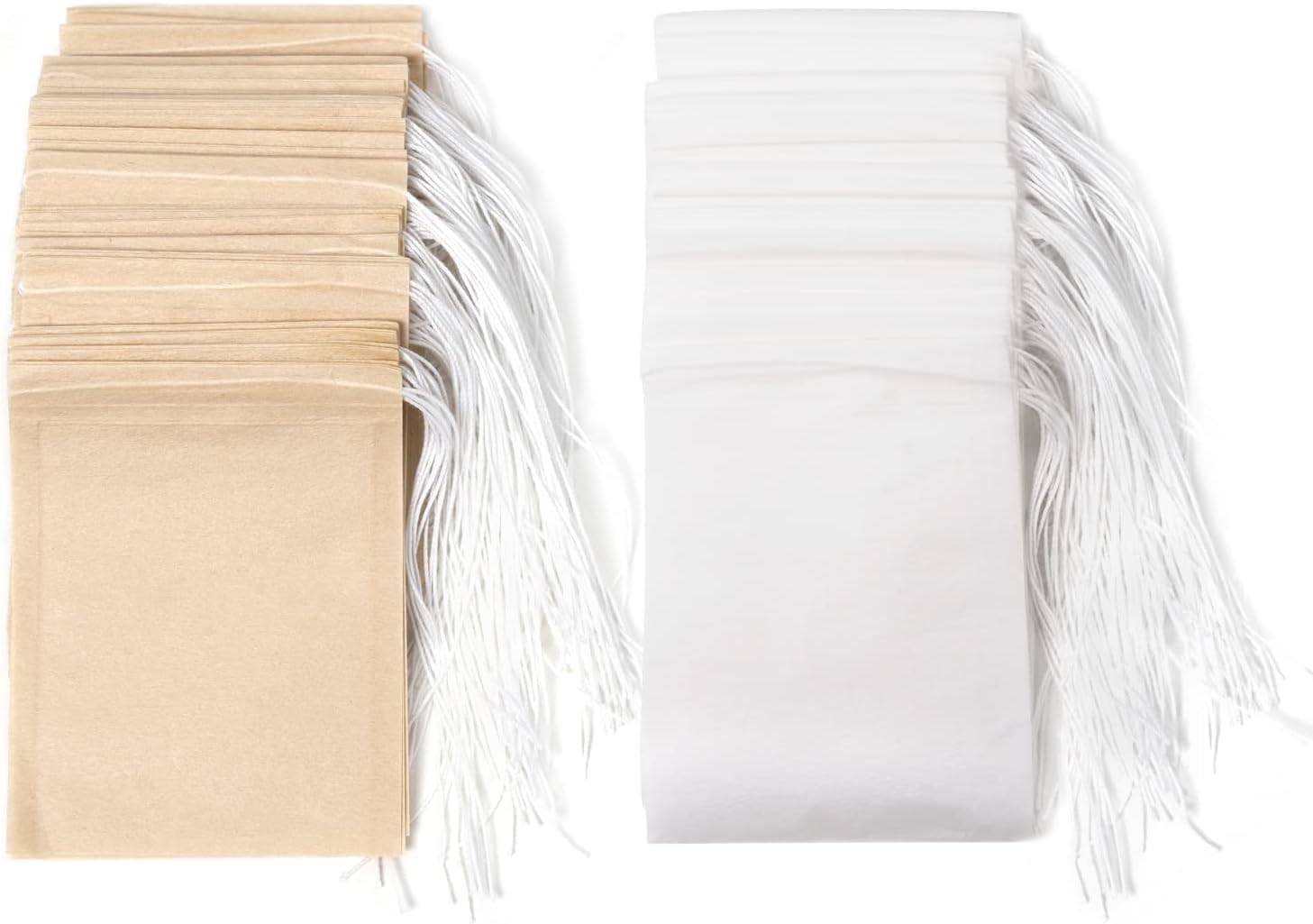 Theefilterzakjes, wegwerpzakjes met trekkoord, theezakjes voor losse thee, theefilterzakken, 100 stuks theezakjes, leeg (6 x 8 cm)