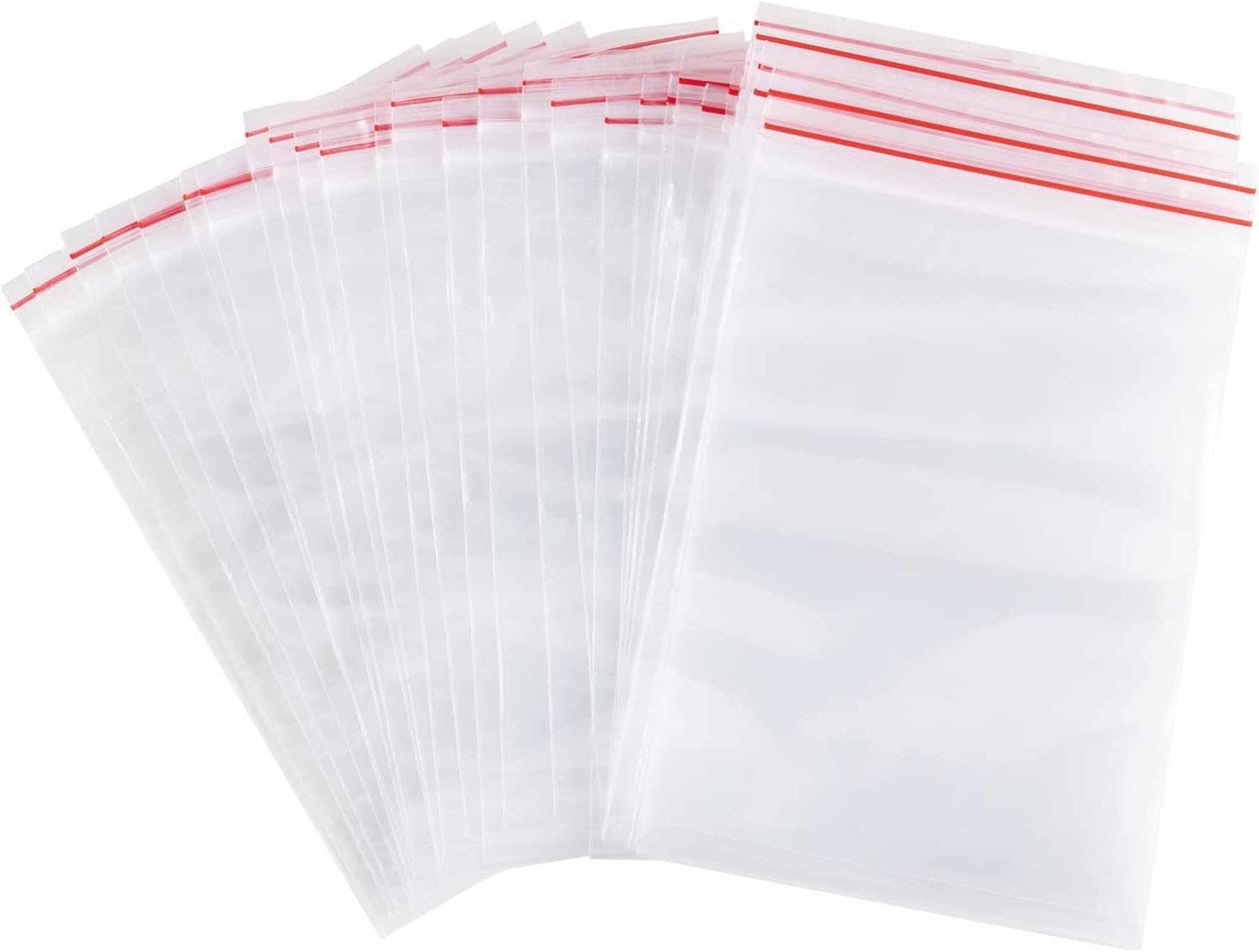 Carehabi 100 sacchetti med dragkedja, sacchetto med dragkedja, trasparente con cerniera, sacchetto di plastica con zip, sacchetto di plastica trasparente, sacchetti trasparenti (8 x 12)