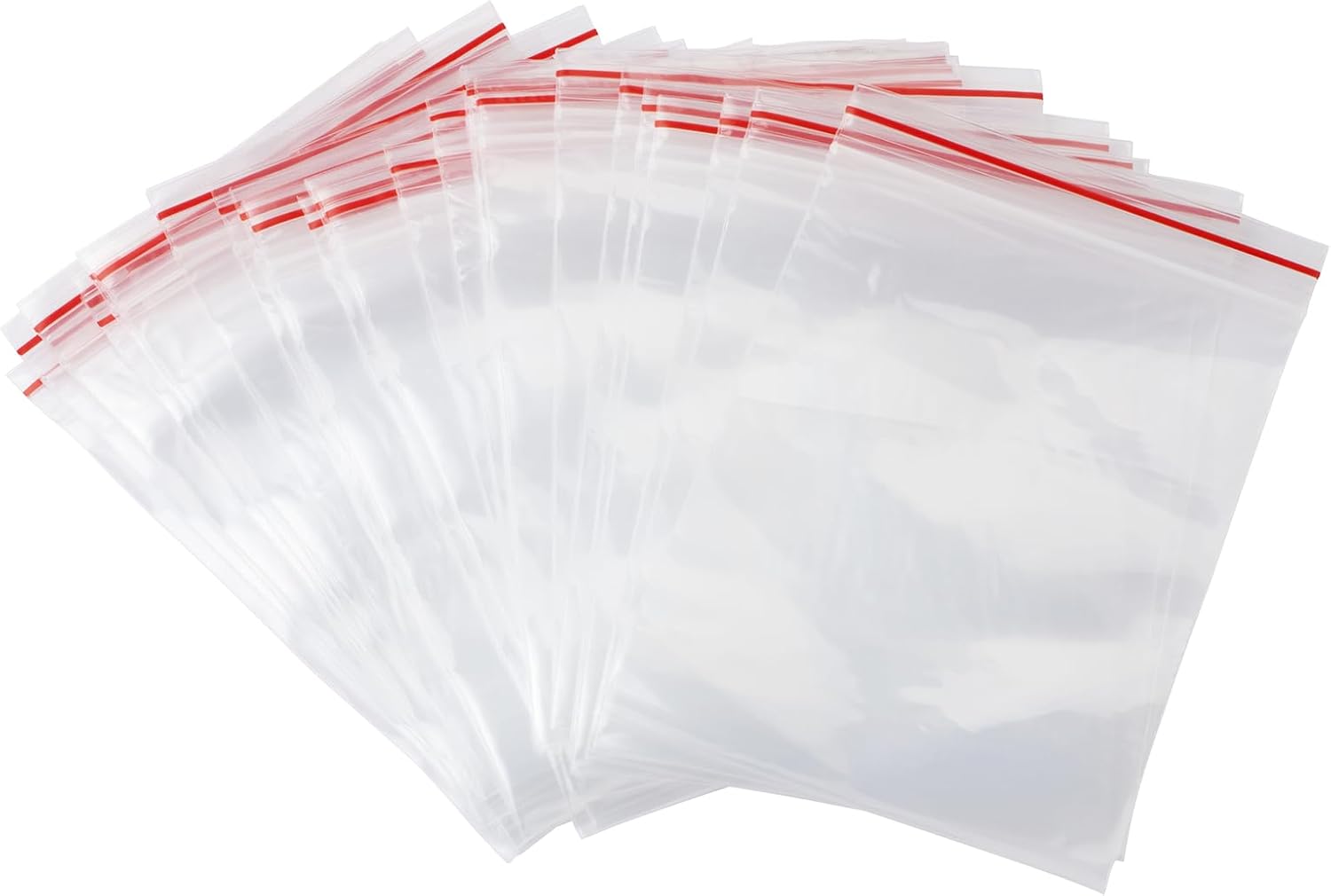 Carehabi 100 zakken met ritssluiting, ritsvak, transparant met sluiting, plastic zak met ritssluiting, doorzichtige plastic zak (6 x 8)