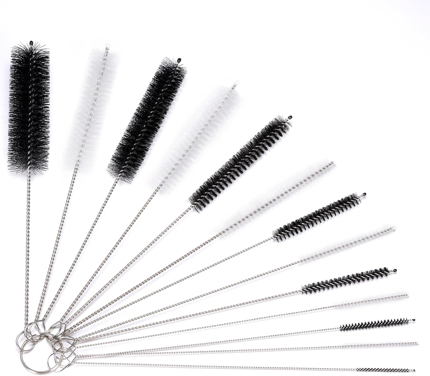 Lot de 13 brosses de Nettoyage, pour Paille, Bouteille, Tuyau à Lait, en Nylon, pour Tubes à essai, théière, Boire, pailles, en Nylon