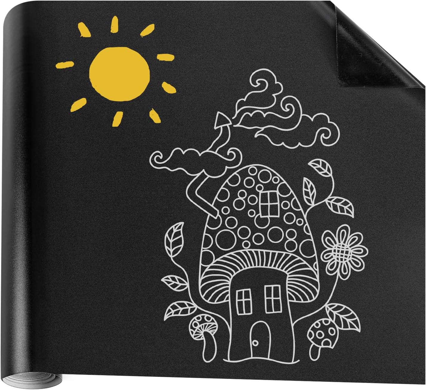 Pellicola autoadesiva per lavagna, 300 x 43 cm, piccola lavagna nera, autoadesiva, lavabile, per scuole, uffici, scrivere o fai da te