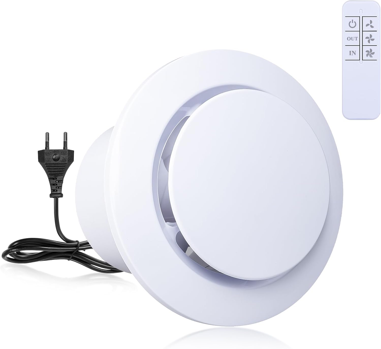 Carehabi Extractor De Baño 100 mm,Extractor Baño Silencioso Ventilador De Baño De Tres Velocidades Y Dos Vías con Mando A Distancia Inalámbrico para Baño,Cocina, Aseo,Invernadero