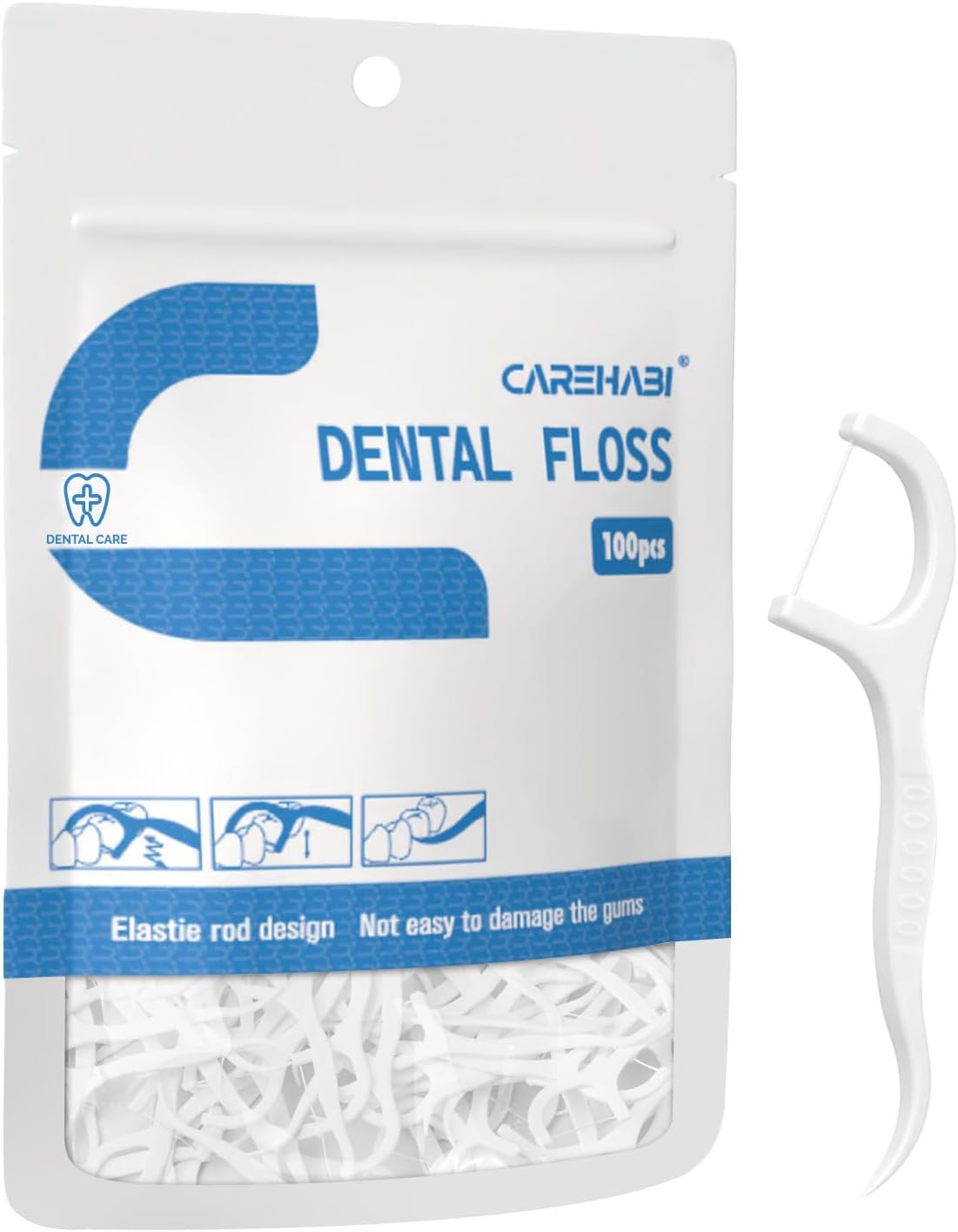 100 Dental Floss Stick, Dental Floss, Teeth Cleaning, Toothpick Stick, Disposable Sticks for Dental Care, Teeth Cleaning Sticks for Removing Plaque and Food Leftovers