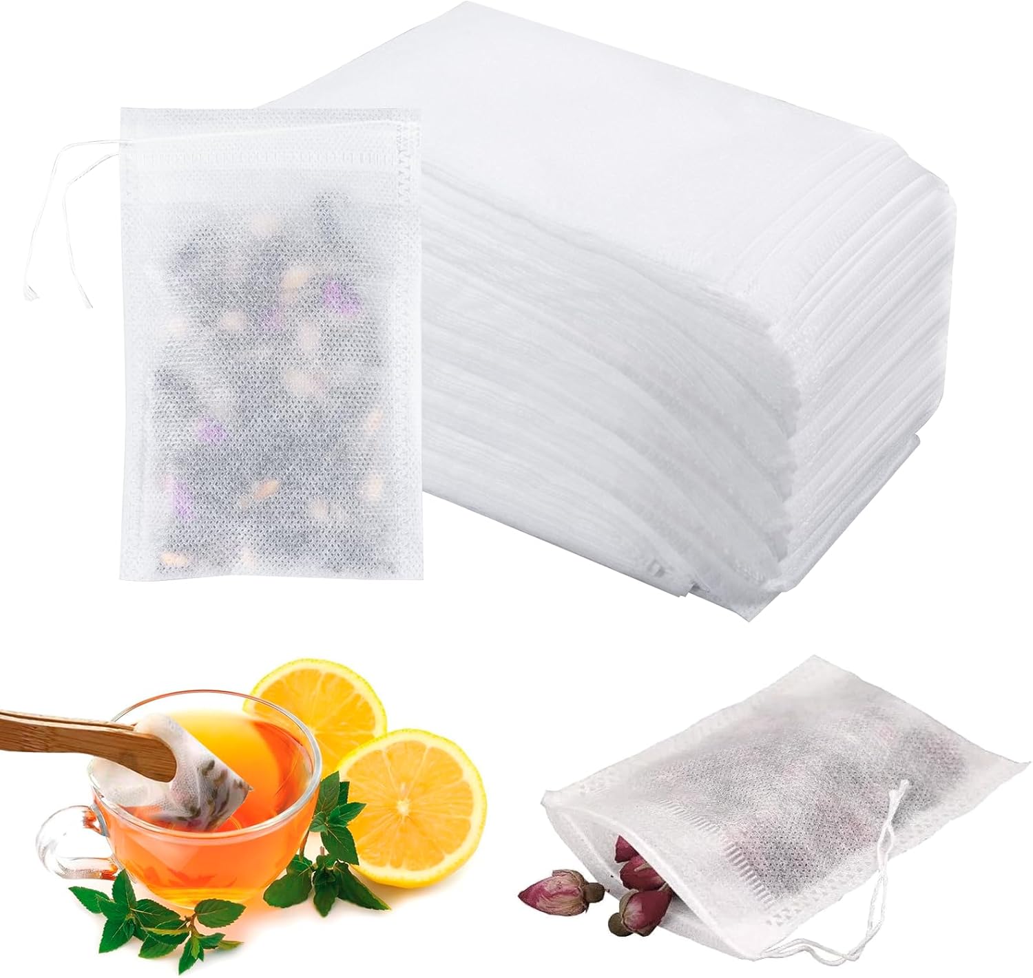 600Pezzi Bustine Te Vuote Bustine di Tè per Tè Sfuso 7 * 9CM