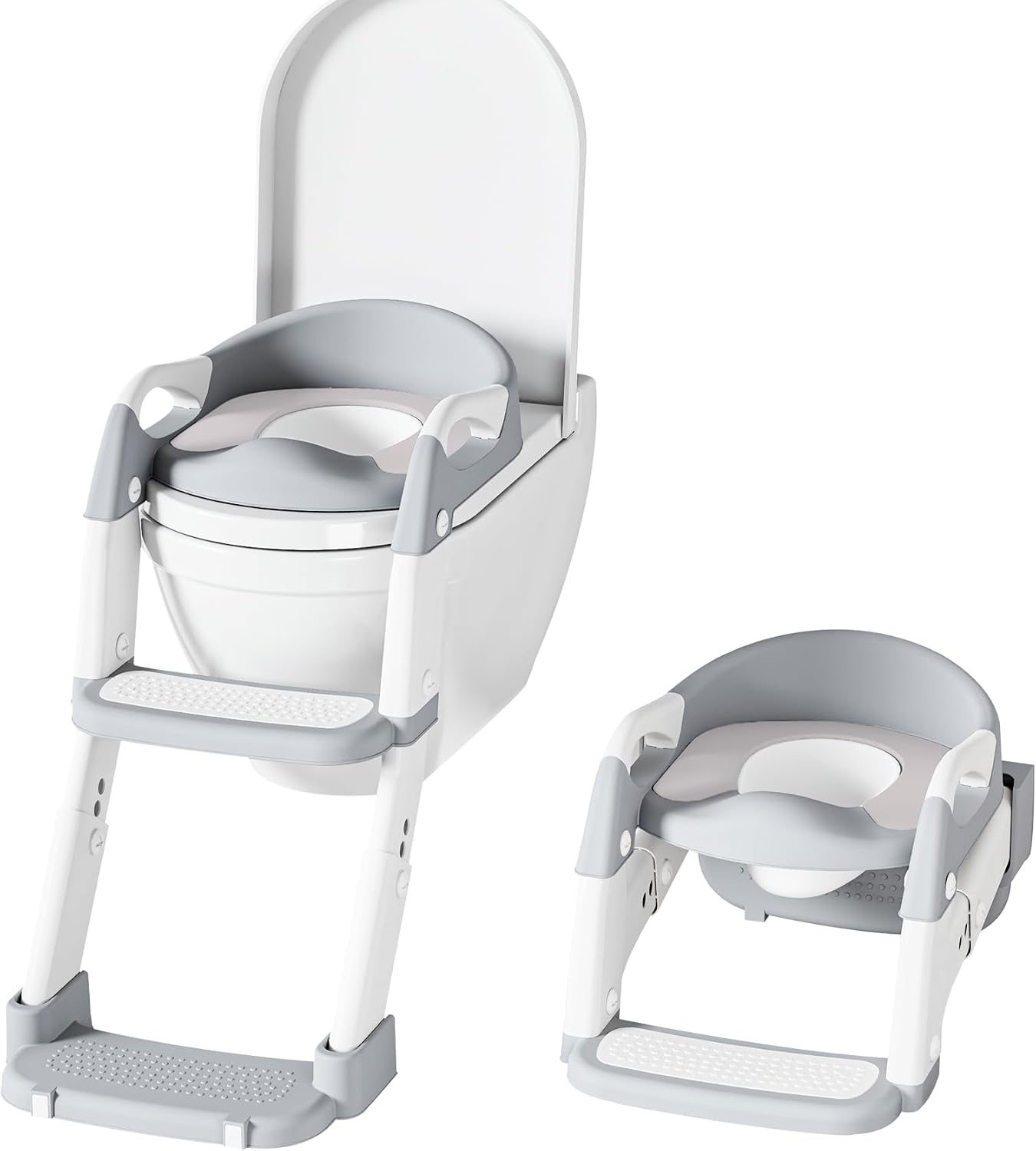 Adaptador Wc Niños, 2 en 1 Infantil Asiento Inodoro Orinales Infantiles, Inodoro de Entrenamiento para Niños, Regulable en Altura, Cojín Antideslizante y Antisalpicaduras