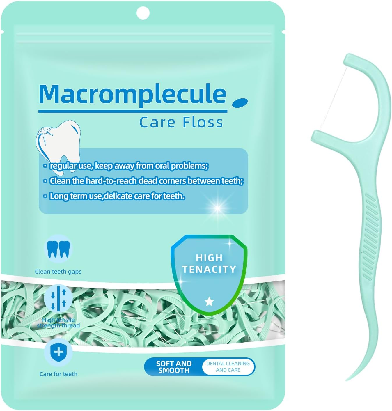 Zahnseide Sticks Minze 300 Stk Dental Floss Mint Zahnreiniger Zwischenräume Zahnseidestick Zahnseide Zahnstocher mit Geschmack Mint