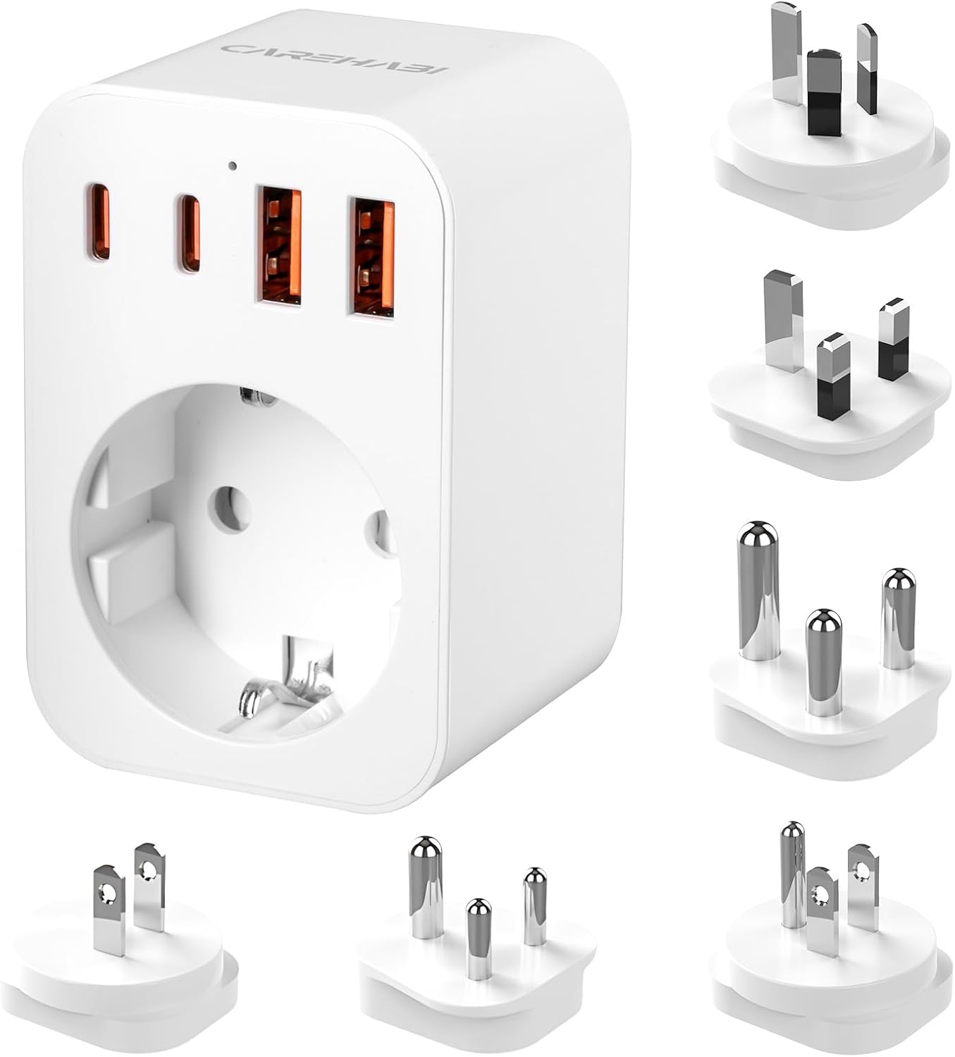 Uniwersalny zestaw adapterów podróżnych na całym świecie, adapter wtyczki angielskiej z USB-A/Type-C, adapter wtyczki amerykańskiej typu G/B/I/A/M/D Adaptery podróżne do Wielkiej Brytanii/USA