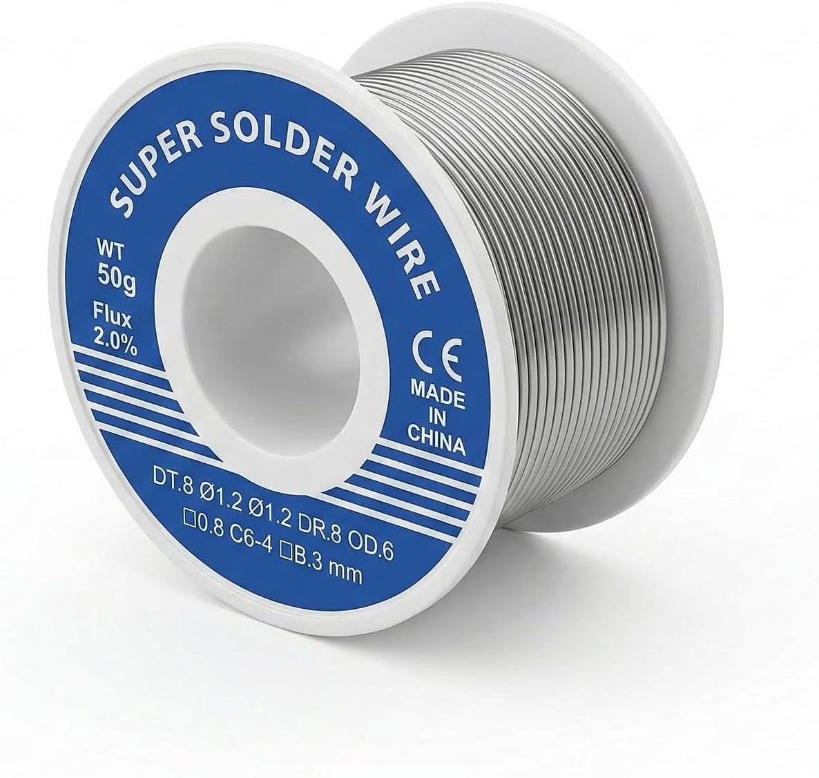 Lötzinn mit Flussmittel 0,8mm, Lötdraht 50g Bleifrei mit Kolophoniumkern Hohe Leitfähigkeit für Elektronik Reparatur und DIY Lötzubehör