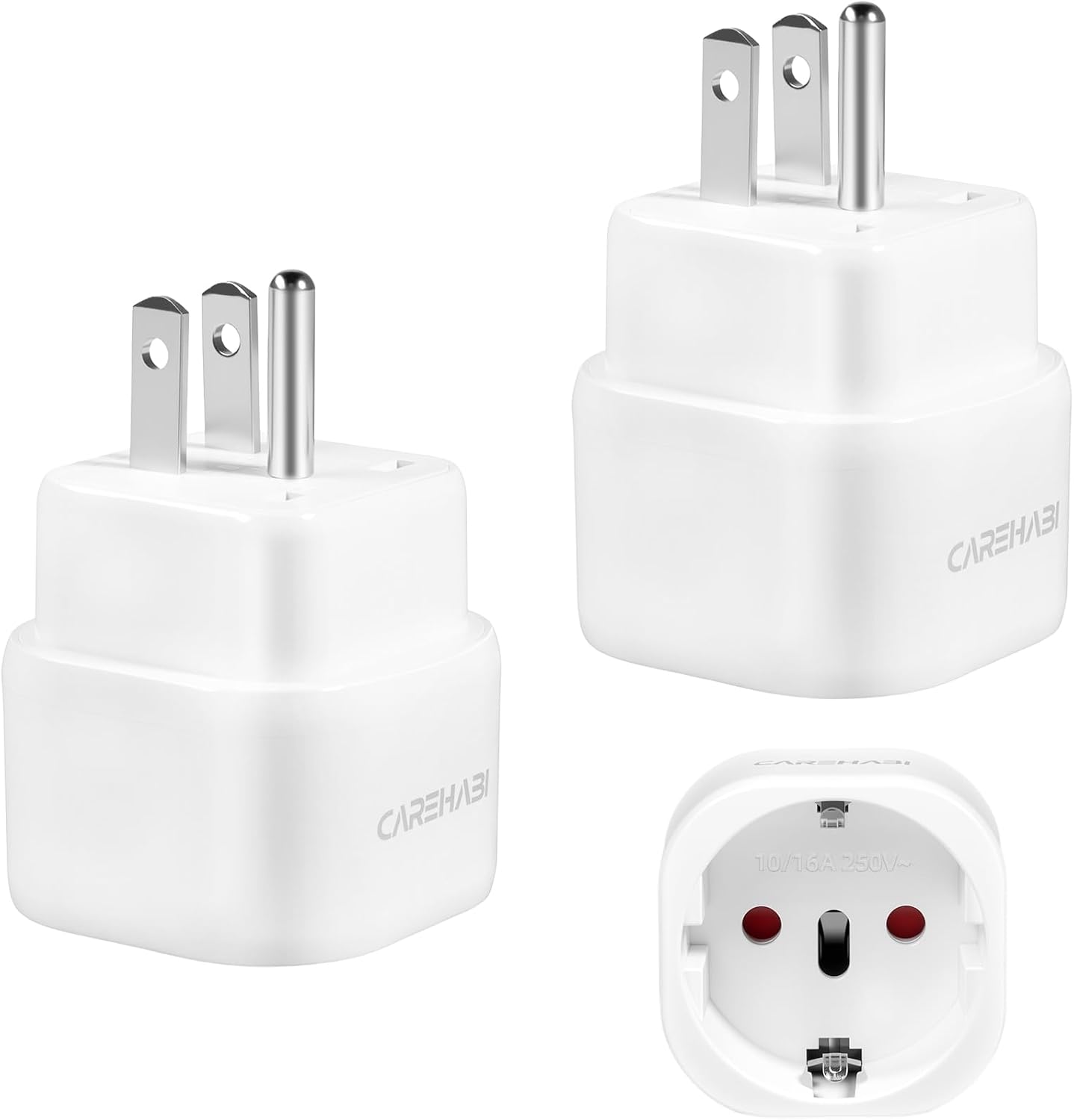 Paquete de 2 adaptadores de Viaje: Adaptador Enchufe USA, Enchufe para Canadá, Enchufe de Viaje Tipo B, Adaptador de Enchufe para EE. UU. para UE a América/Canadá/México/Tailandia