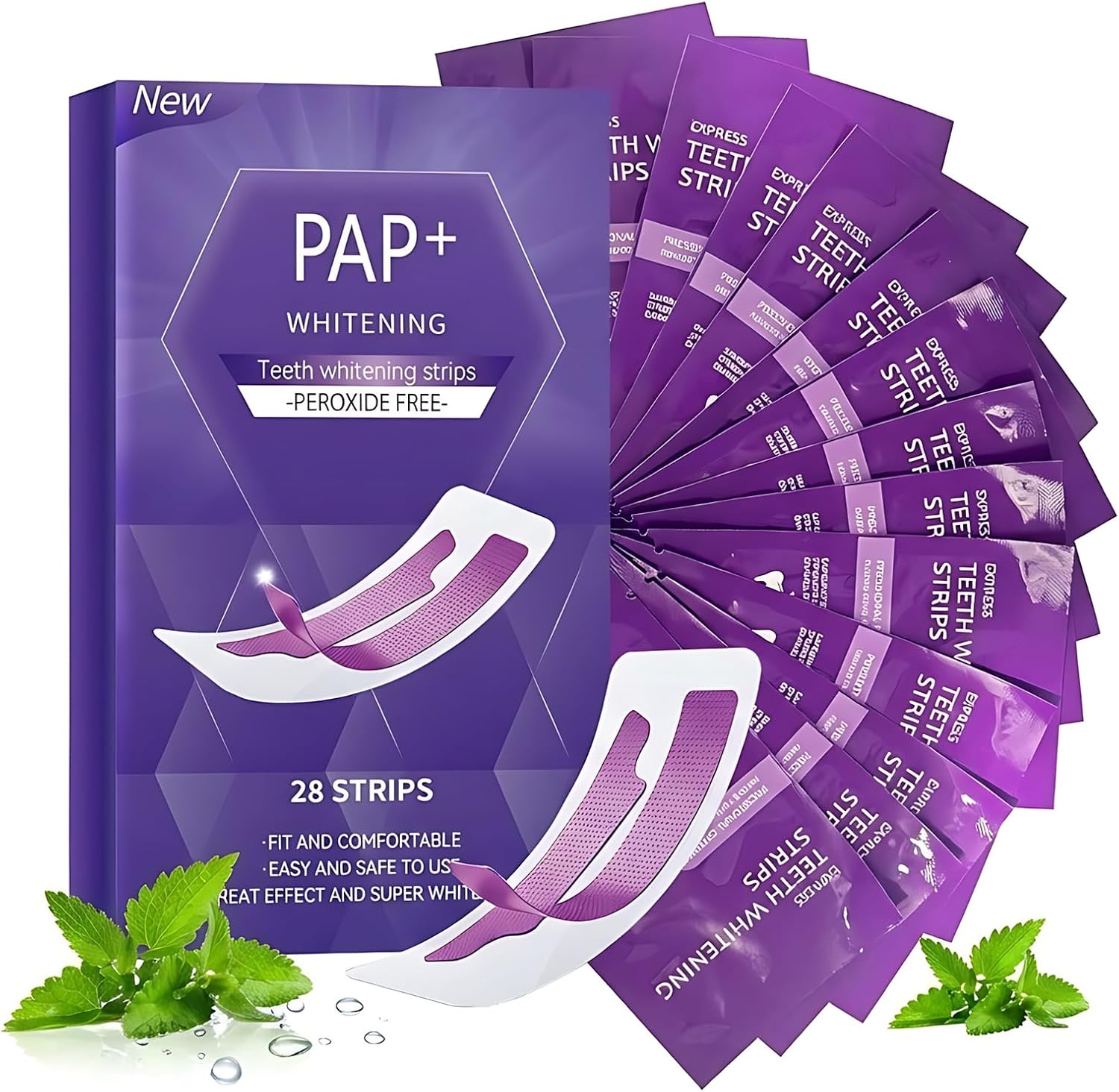 Teeth Whitening Strips, 14 paar, effectieve tanden lichter in 7 dagen, zonder pijngevoeligheid, geen gevoeligheid, professionele muntsmaak