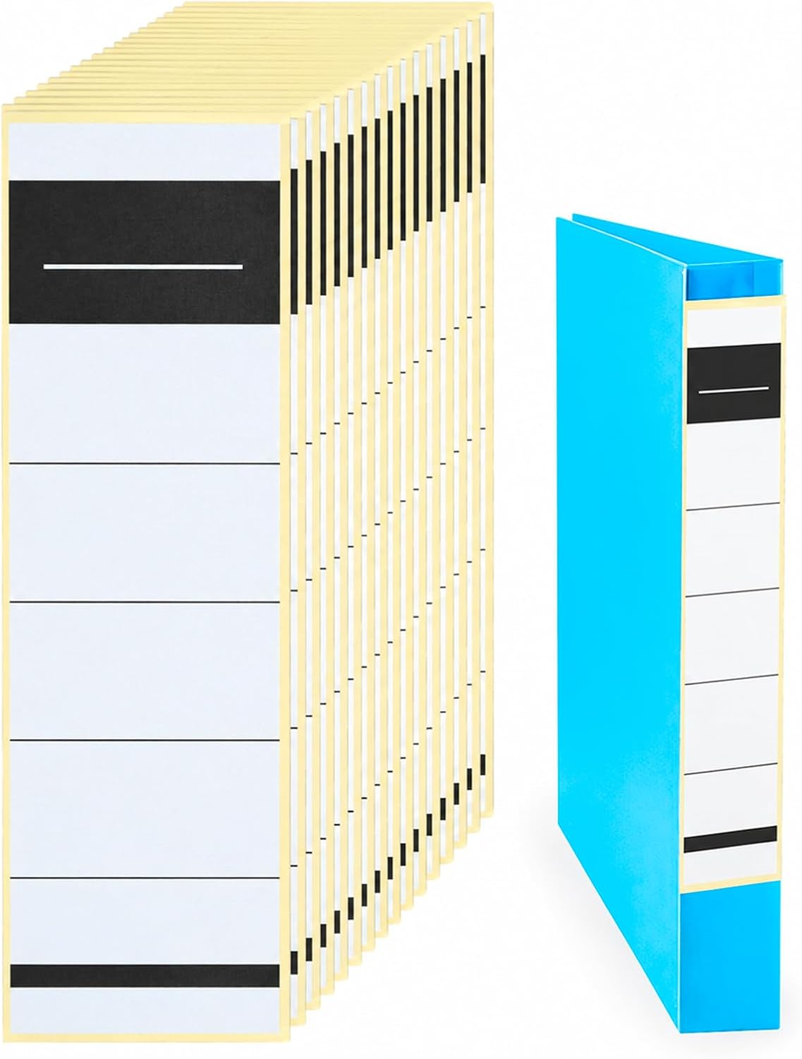 100 Stück Ordnerrücken Selbstklebend Set（5,4 * 19 cm）, Breit Rückenschilder für A4 Aktenordner,Blickdichte Ordneretiketten selbstklebend, Beschriftbar & Wischfest für Büro, Bibliothek, Archivierung