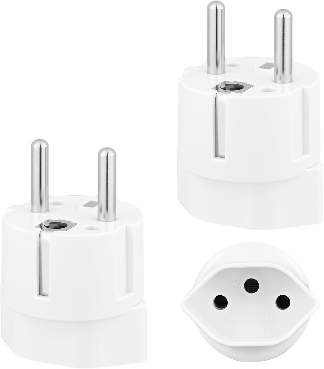 Adaptador Enchufe Suizo a Europa, Tipo J a Tipo E/F Schuko Adaptador para Alemania Francia España Países Bajos Austria Portugal