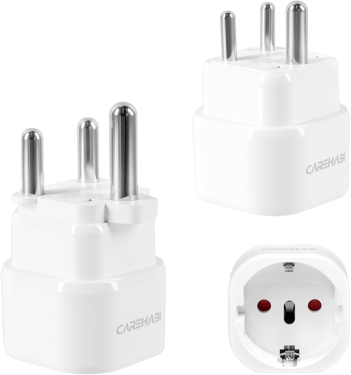 2 Uds Adaptador de Viaje Sudáfrica Conector Enchufe India, Clavija de Red Toma Tipo D/M, Acople IN, Adaptador de Corriente para UE a Sudáfrica, India, Sri Lanka, Namibia, Nepal